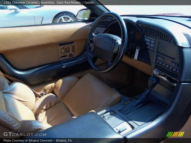 Dark Red Metallic / Saddle 1991 Chevrolet Corvette Convertible