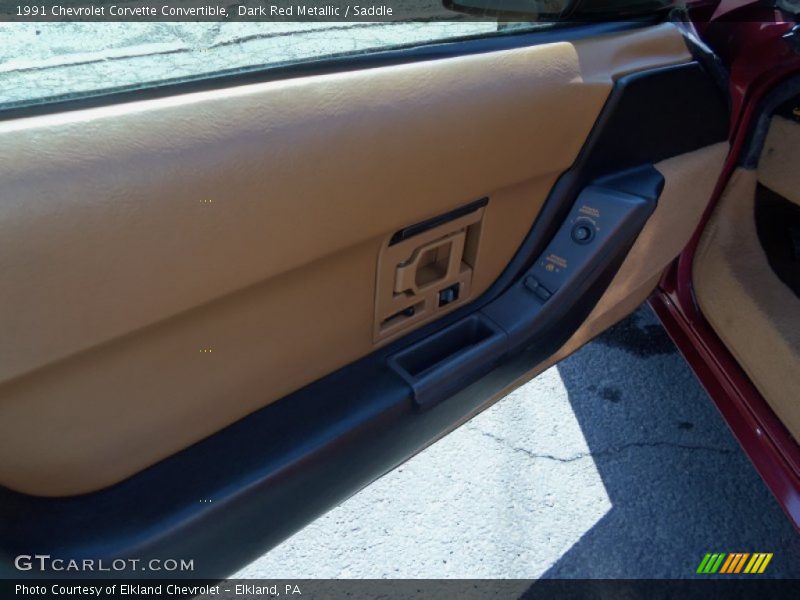 Dark Red Metallic / Saddle 1991 Chevrolet Corvette Convertible