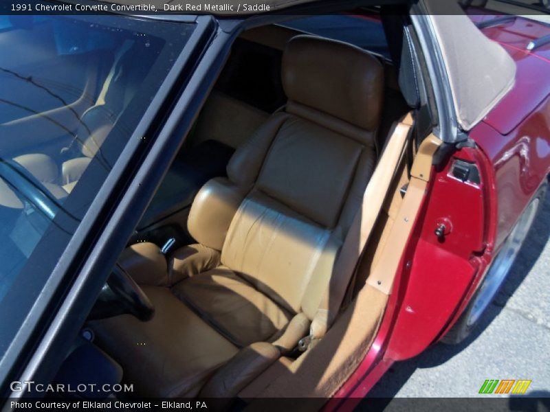 Dark Red Metallic / Saddle 1991 Chevrolet Corvette Convertible
