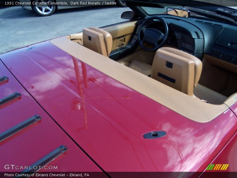 Dark Red Metallic / Saddle 1991 Chevrolet Corvette Convertible