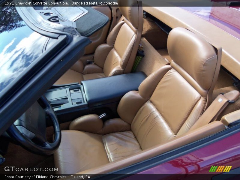 Dark Red Metallic / Saddle 1991 Chevrolet Corvette Convertible