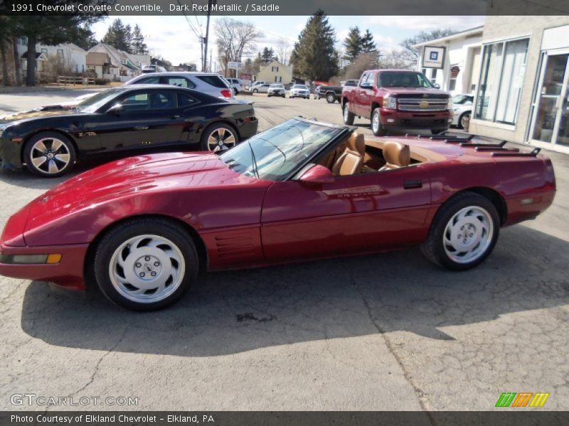 Dark Red Metallic / Saddle 1991 Chevrolet Corvette Convertible