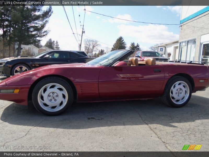 Dark Red Metallic / Saddle 1991 Chevrolet Corvette Convertible