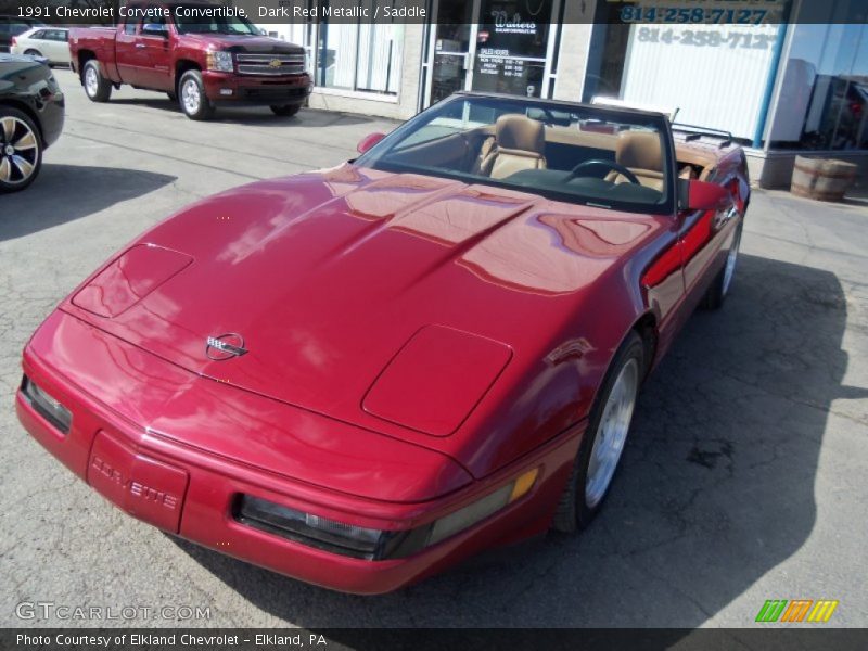 Dark Red Metallic / Saddle 1991 Chevrolet Corvette Convertible