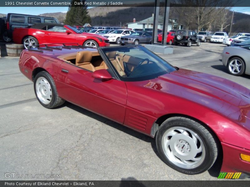 Dark Red Metallic / Saddle 1991 Chevrolet Corvette Convertible