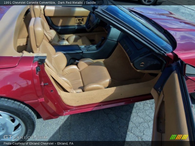 Dark Red Metallic / Saddle 1991 Chevrolet Corvette Convertible