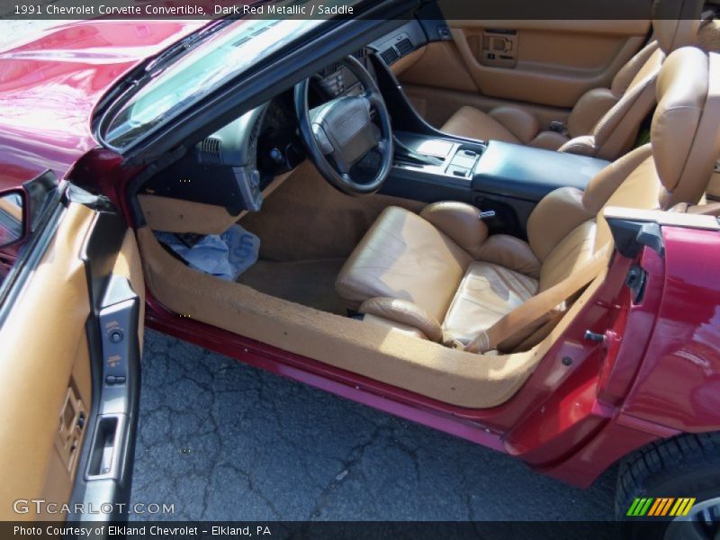 Dark Red Metallic / Saddle 1991 Chevrolet Corvette Convertible
