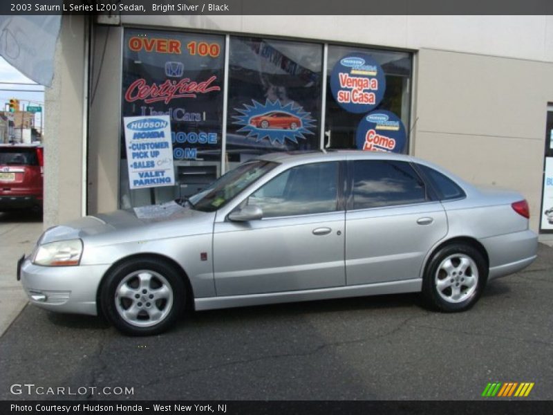 Bright Silver / Black 2003 Saturn L Series L200 Sedan