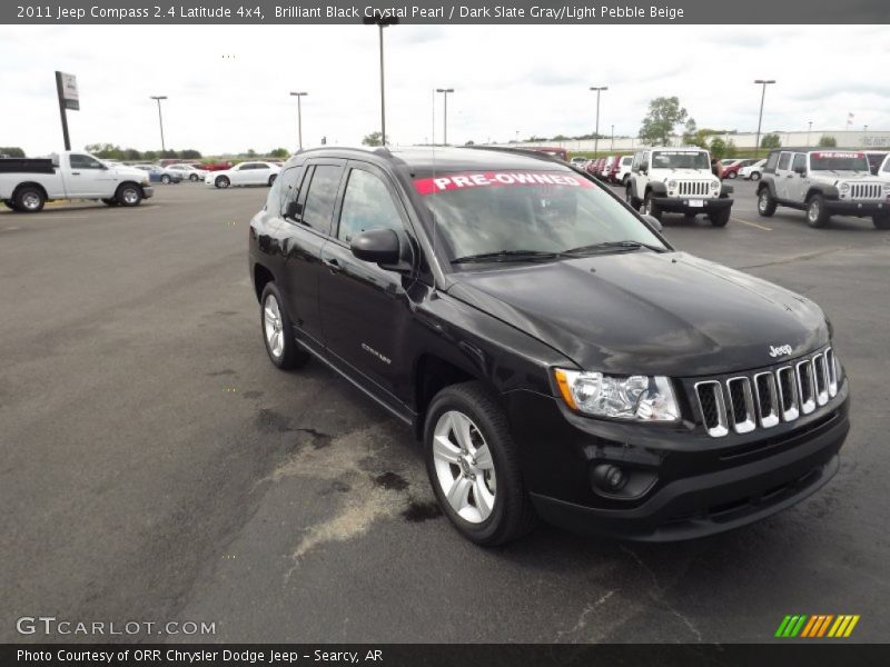 Brilliant Black Crystal Pearl / Dark Slate Gray/Light Pebble Beige 2011 Jeep Compass 2.4 Latitude 4x4
