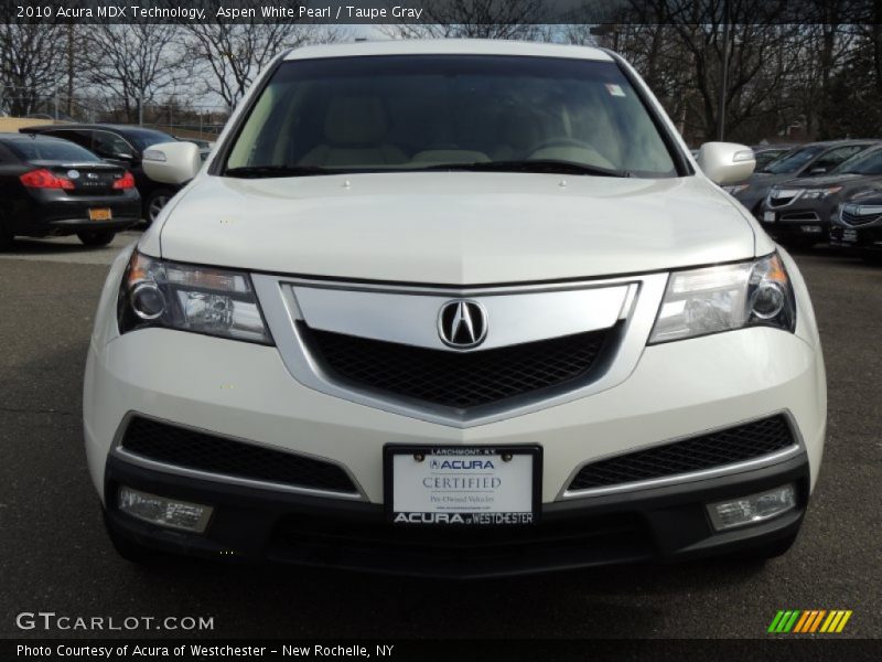 Aspen White Pearl / Taupe Gray 2010 Acura MDX Technology