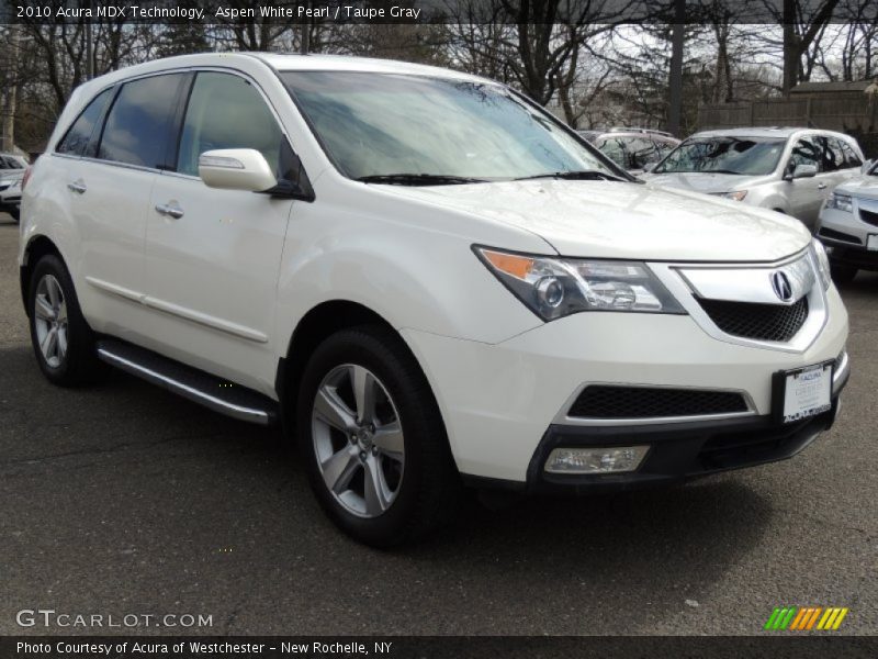 Aspen White Pearl / Taupe Gray 2010 Acura MDX Technology