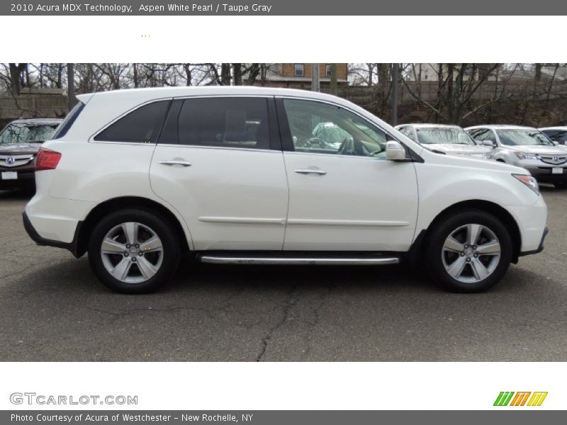 Aspen White Pearl / Taupe Gray 2010 Acura MDX Technology