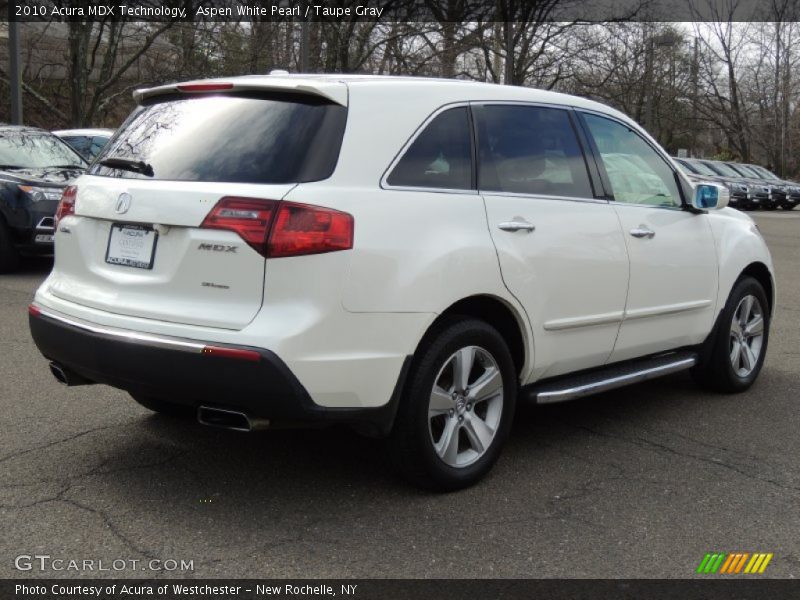 Aspen White Pearl / Taupe Gray 2010 Acura MDX Technology