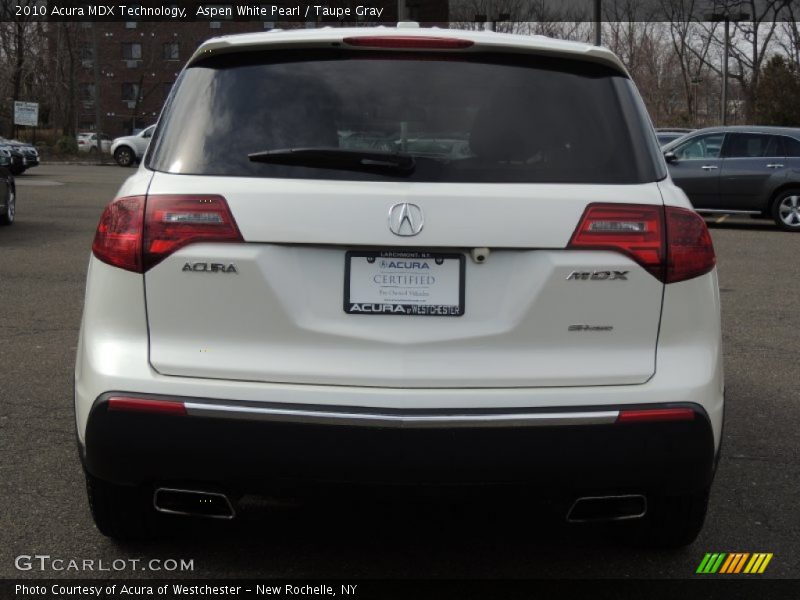 Aspen White Pearl / Taupe Gray 2010 Acura MDX Technology
