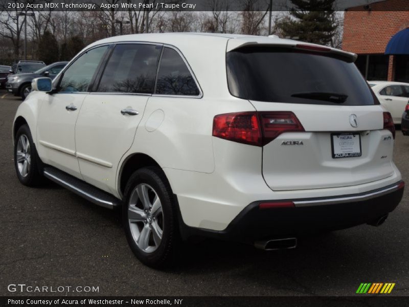 Aspen White Pearl / Taupe Gray 2010 Acura MDX Technology