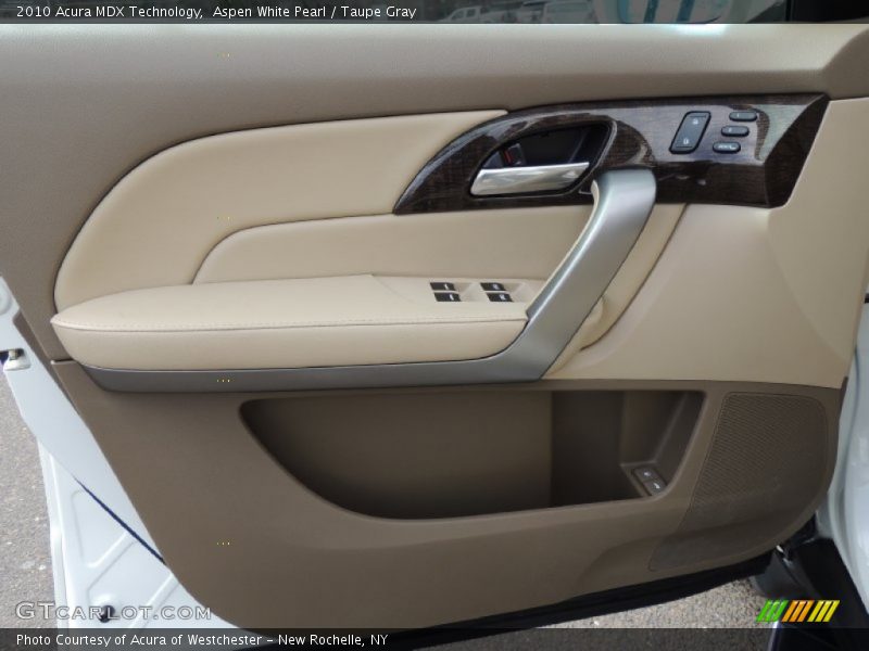 Aspen White Pearl / Taupe Gray 2010 Acura MDX Technology