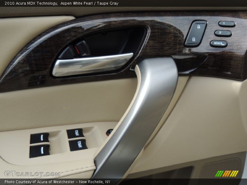 Aspen White Pearl / Taupe Gray 2010 Acura MDX Technology