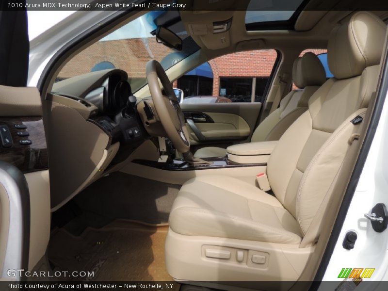 Aspen White Pearl / Taupe Gray 2010 Acura MDX Technology