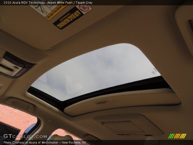 Aspen White Pearl / Taupe Gray 2010 Acura MDX Technology