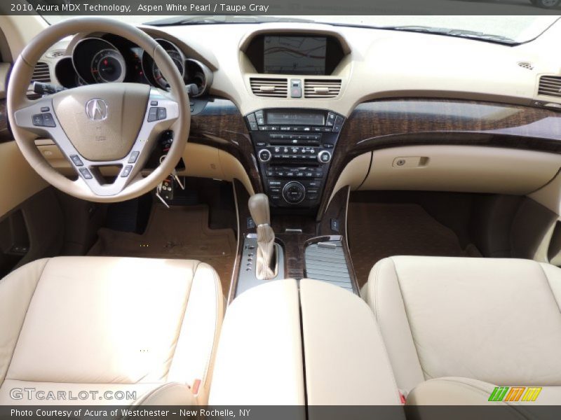 Aspen White Pearl / Taupe Gray 2010 Acura MDX Technology