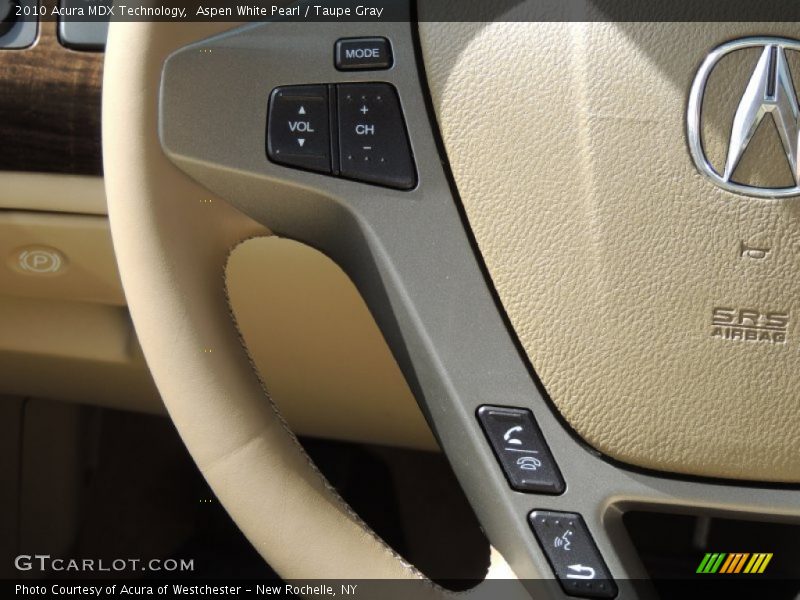 Aspen White Pearl / Taupe Gray 2010 Acura MDX Technology