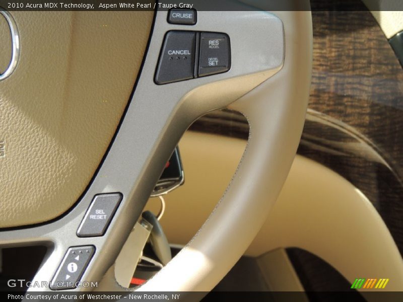 Aspen White Pearl / Taupe Gray 2010 Acura MDX Technology