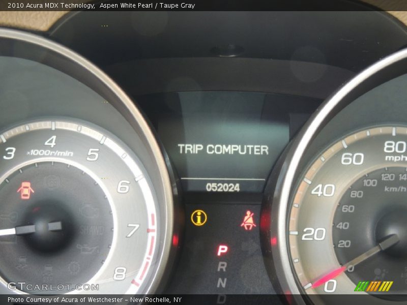 Aspen White Pearl / Taupe Gray 2010 Acura MDX Technology
