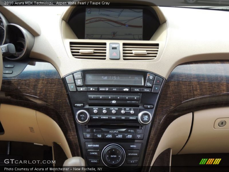 Aspen White Pearl / Taupe Gray 2010 Acura MDX Technology