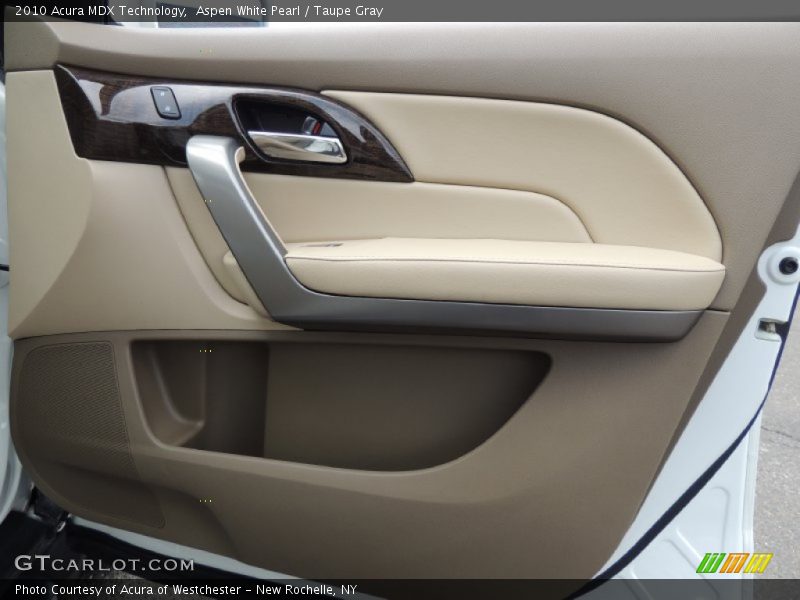 Aspen White Pearl / Taupe Gray 2010 Acura MDX Technology