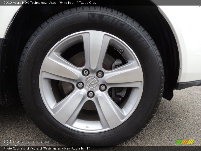 Aspen White Pearl / Taupe Gray 2010 Acura MDX Technology