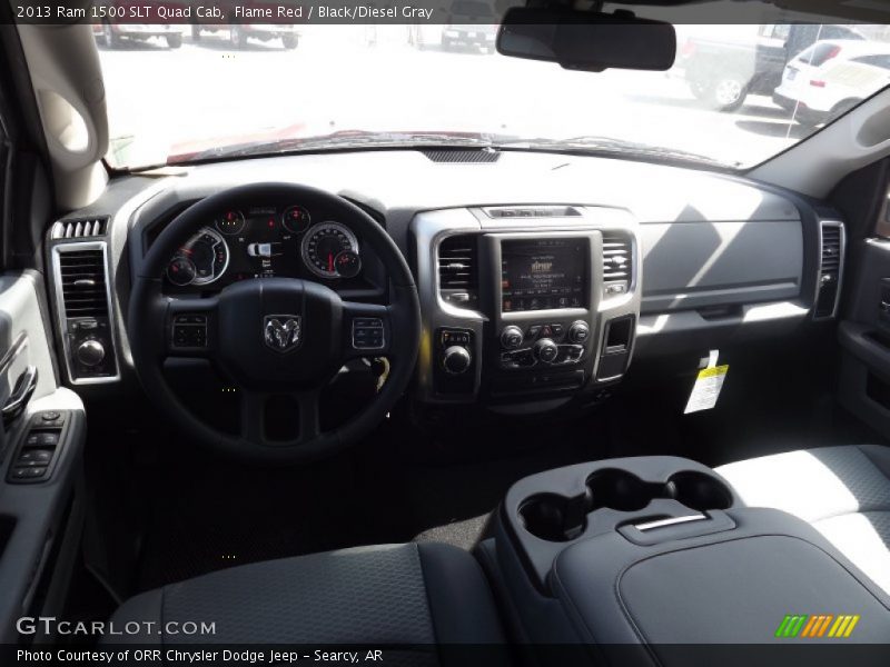 Flame Red / Black/Diesel Gray 2013 Ram 1500 SLT Quad Cab