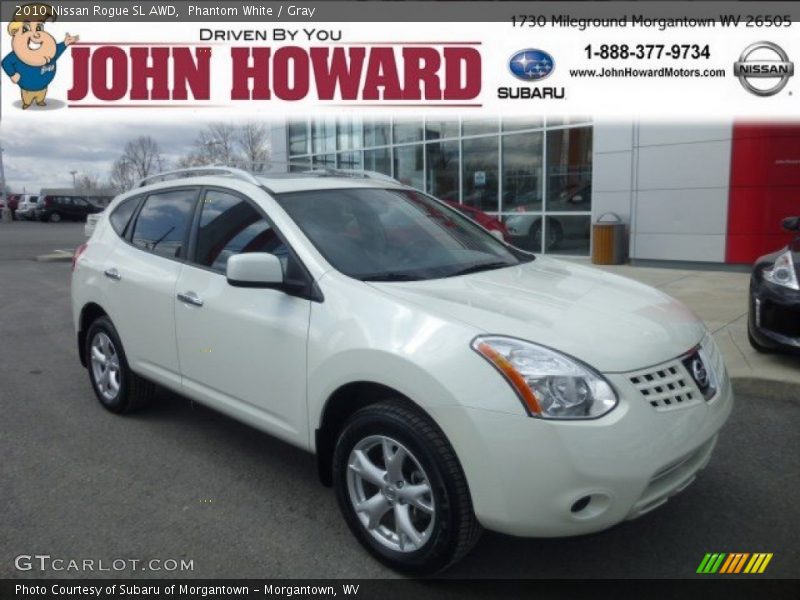 Phantom White / Gray 2010 Nissan Rogue SL AWD