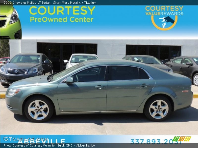 Silver Moss Metallic / Titanium 2009 Chevrolet Malibu LT Sedan