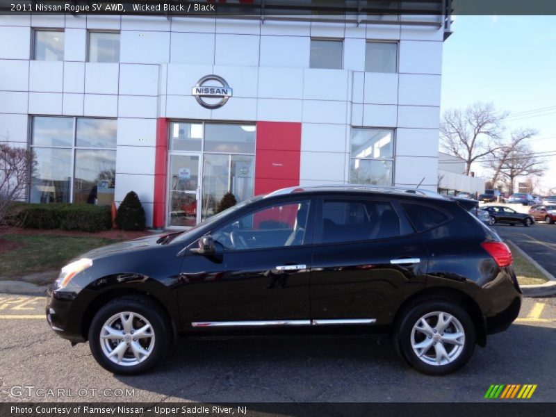 Wicked Black / Black 2011 Nissan Rogue SV AWD