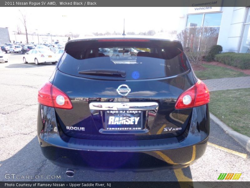 Wicked Black / Black 2011 Nissan Rogue SV AWD