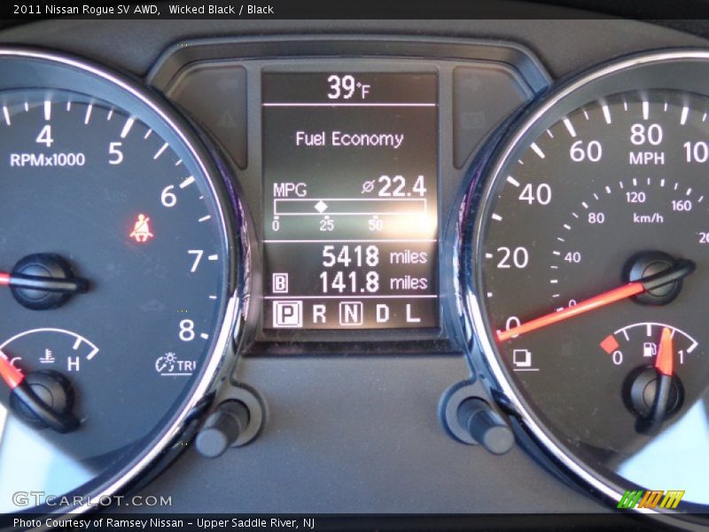 Wicked Black / Black 2011 Nissan Rogue SV AWD