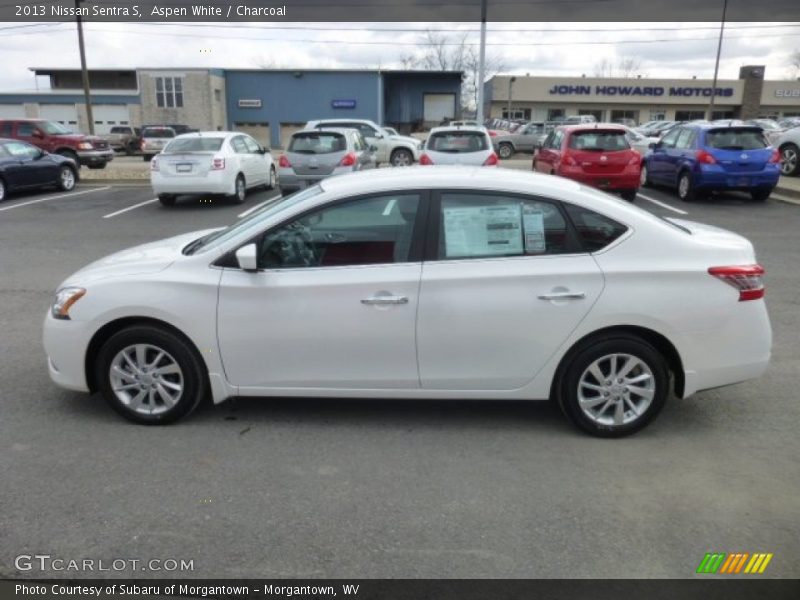 Aspen White / Charcoal 2013 Nissan Sentra S