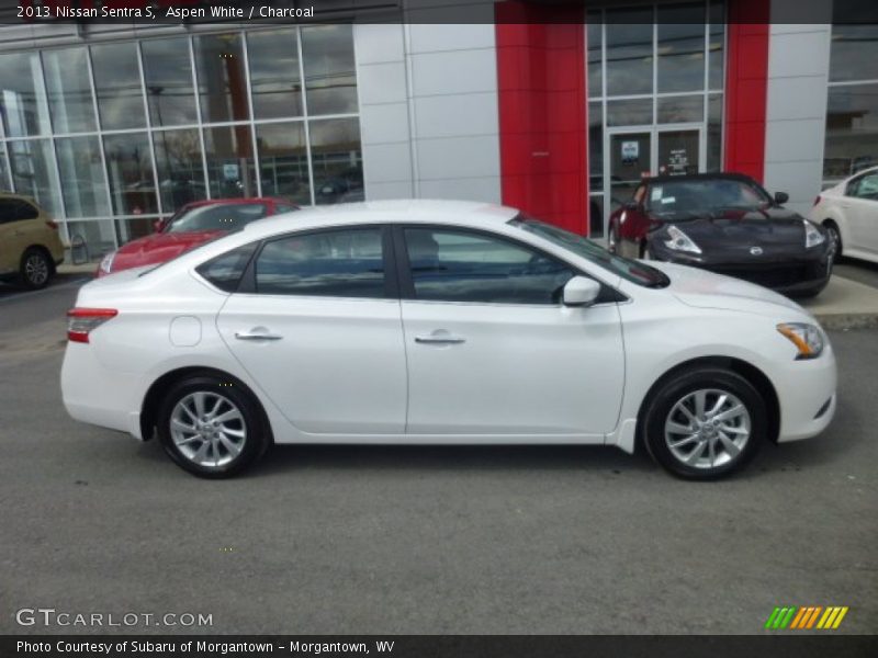 Aspen White / Charcoal 2013 Nissan Sentra S