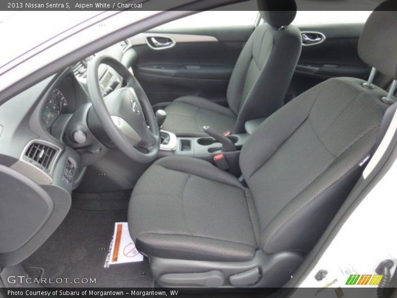 Aspen White / Charcoal 2013 Nissan Sentra S