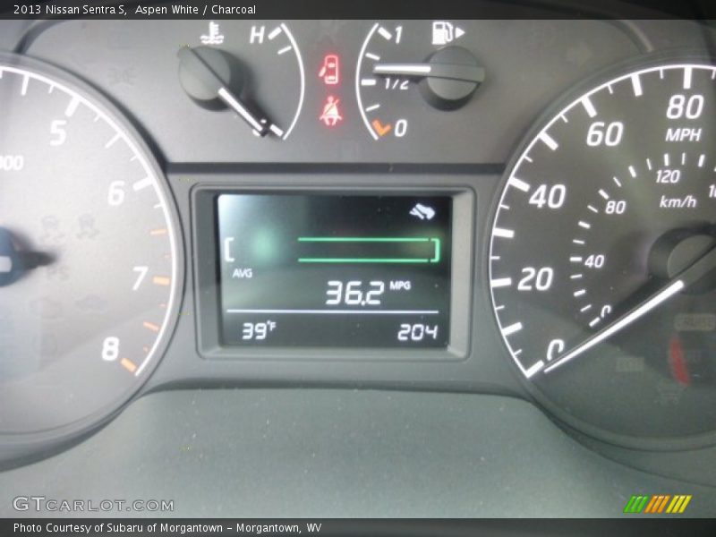 Aspen White / Charcoal 2013 Nissan Sentra S