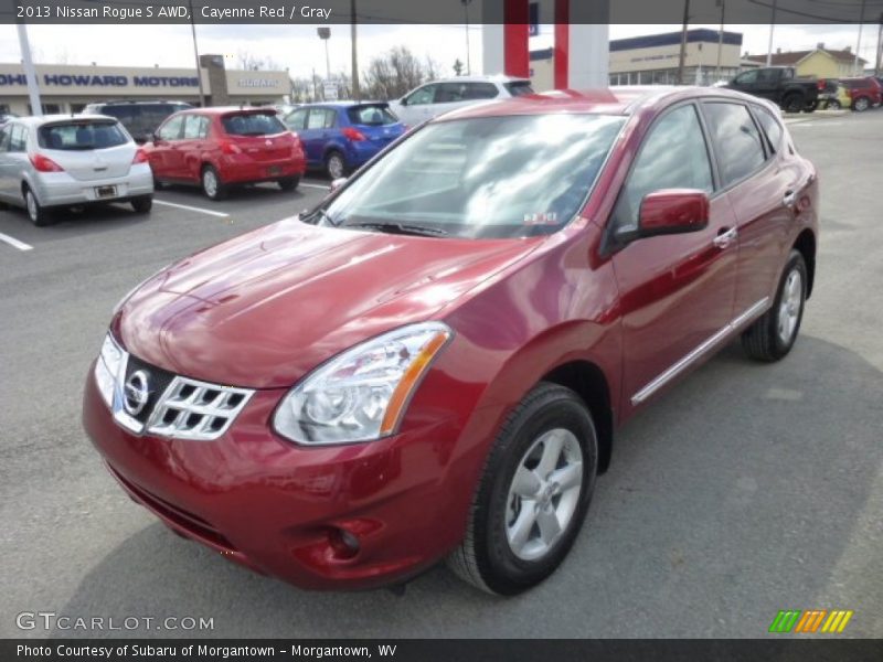 Cayenne Red / Gray 2013 Nissan Rogue S AWD