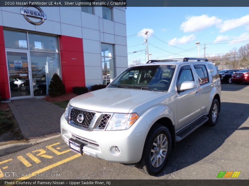 Silver Lightning Metallic / Graphite 2010 Nissan Pathfinder LE 4x4