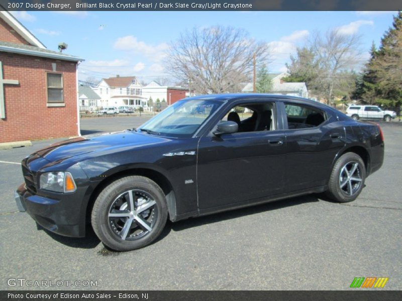 Brilliant Black Crystal Pearl / Dark Slate Gray/Light Graystone 2007 Dodge Charger