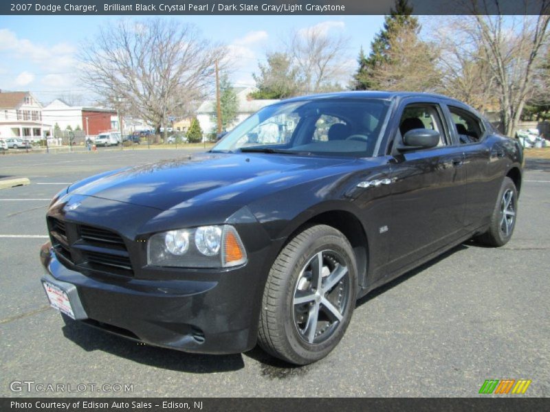Brilliant Black Crystal Pearl / Dark Slate Gray/Light Graystone 2007 Dodge Charger
