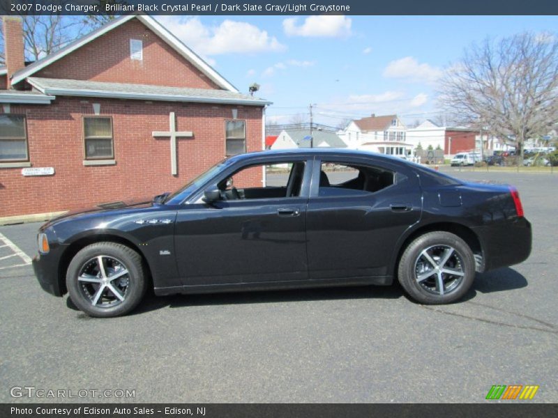 Brilliant Black Crystal Pearl / Dark Slate Gray/Light Graystone 2007 Dodge Charger