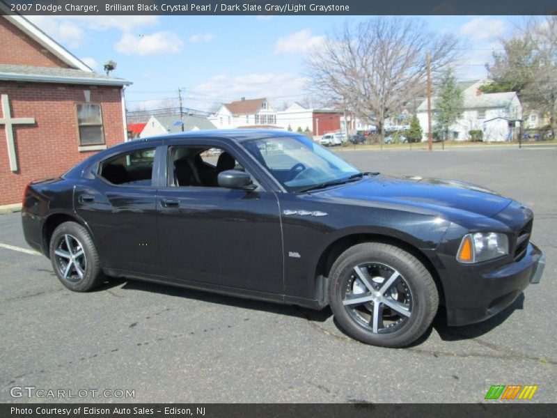Brilliant Black Crystal Pearl / Dark Slate Gray/Light Graystone 2007 Dodge Charger