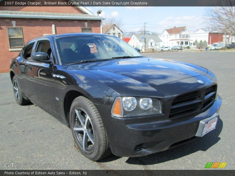Brilliant Black Crystal Pearl / Dark Slate Gray/Light Graystone 2007 Dodge Charger