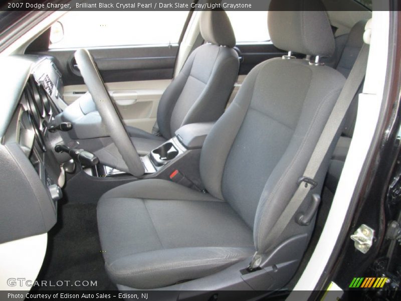 Brilliant Black Crystal Pearl / Dark Slate Gray/Light Graystone 2007 Dodge Charger