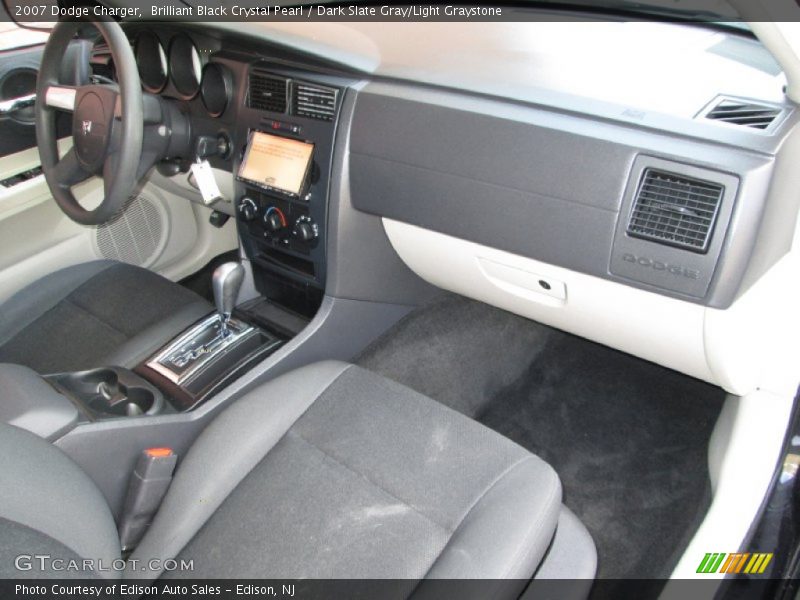 Brilliant Black Crystal Pearl / Dark Slate Gray/Light Graystone 2007 Dodge Charger