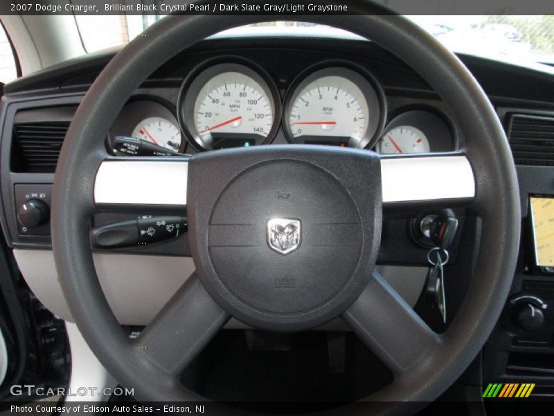 Brilliant Black Crystal Pearl / Dark Slate Gray/Light Graystone 2007 Dodge Charger